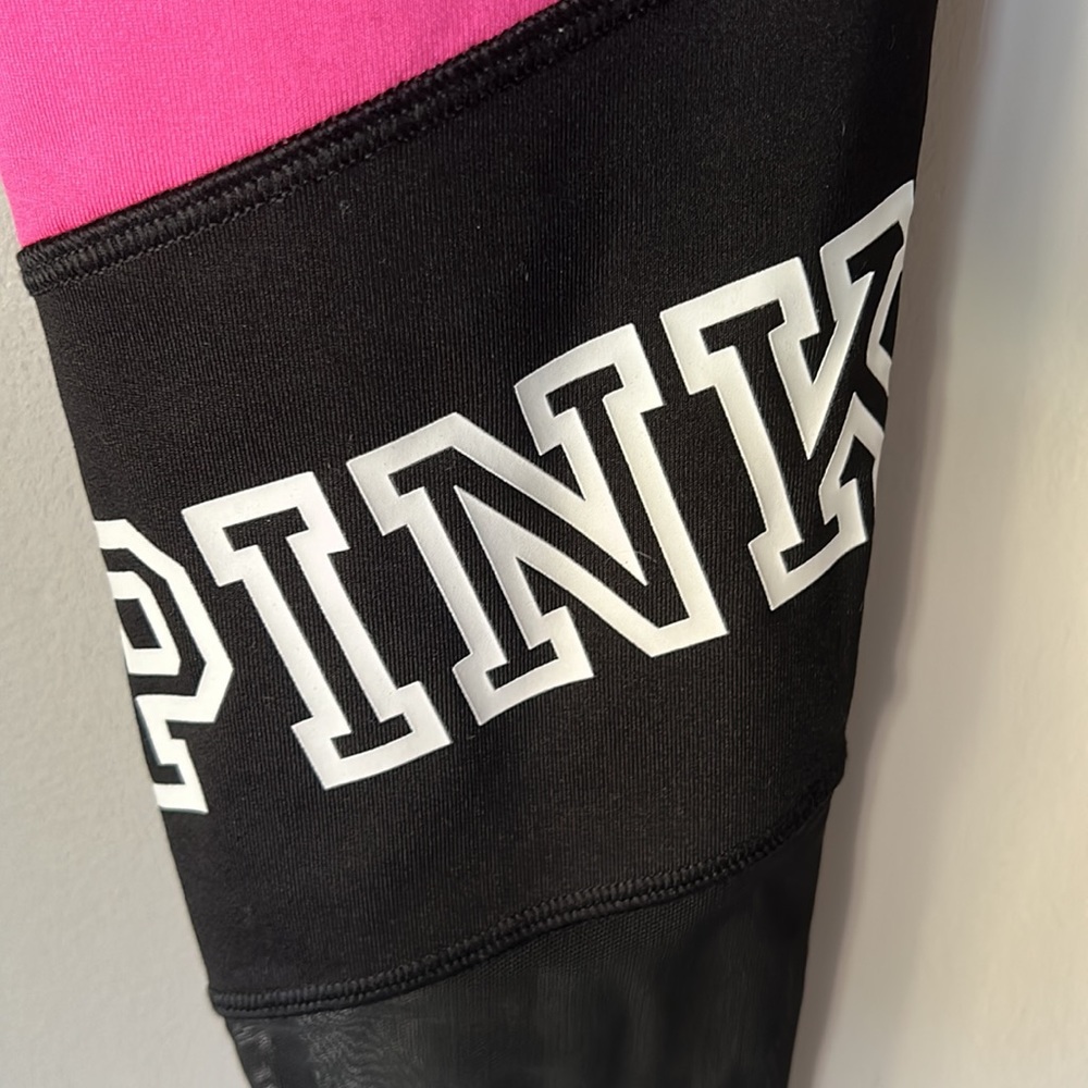 PINK Victoria’s Secret Women’s Black/Grey/Pink Leggings - Picture 5 of 6